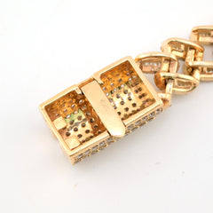 13MM 10k Yellow Gold 12CTW Pure Round/Baguette Diamond 55.7g 8In Cuban Bracelet