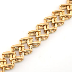13MM 10k Yellow Gold 12CTW Pure Round/Baguette Diamond 55.7g 8In Cuban Bracelet