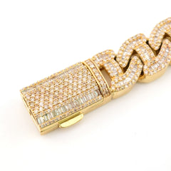 12MM 10k Yellow Gold 10.5CTW Pure Diamond 58.8g Miami Style Cuban 8.5In Bracelet