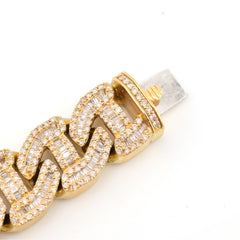 12MM 10k Yellow Gold 10.5CTW Pure Diamond 58.8g Miami Style Cuban 8.5In Bracelet
