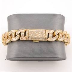 12MM 10k Yellow Gold 10.5CTW Pure Diamond 58.8g Miami Style Cuban 8.5In Bracelet