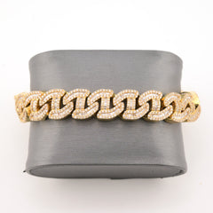 12MM 10k Yellow Gold 10.5CTW Pure Diamond 58.8g Miami Style Cuban 8.5In Bracelet