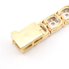 6MM 10k Yellow Gold 4CTW Pure Diamond Bracelet Square Fanouk 13.2gms Links 8Inch