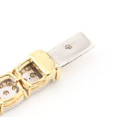 6MM 10k Yellow Gold 4CTW Pure Diamond Bracelet Square Fanouk 13.2gms Links 8Inch