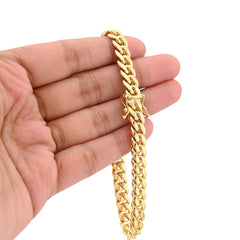 7.5MM Real 10k Yellow Gold Men Solid Cuban Link Bracelet 32.9gms 8 Inches Armlet
