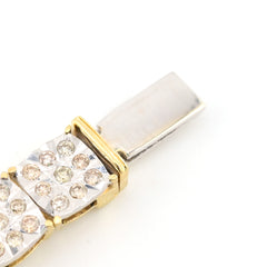 6MM 10k Yellow Gold 4CTW Pure Diamond Bracelet Square Fanouk 13.2gms Links 8Inch