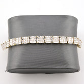 10k Yellow Gold Women 4CTW Diamond Square Fanouk Tennis Bracelet 13.2g 8 Inch