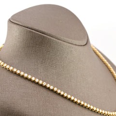 3MM 10k Yellow Gold 9CTW Diamond Tennis Solitaire Chain 29.4g 23 Inches Necklace