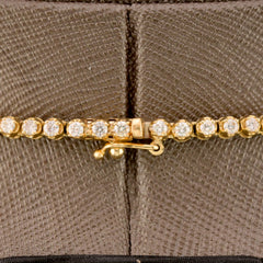 3MM 10k Yellow Gold 9CTW Diamond Tennis Solitaire Chain 29.4g 23 Inches Necklace