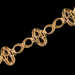 10k Yellow Gold 2.8CTW Diamond Cross Clover Infinity Gem Bracelet 27.6g 8 Inch