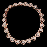 9.4gms 10k Rose Gold 2.1CTW Natural Diamond 7In Heart Tennis Bracelet For Womens