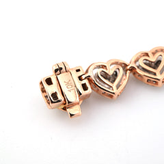 9.4gms 10k Rose Gold 2.1CTW Natural Diamond 7In Heart Tennis Bracelet For Womens