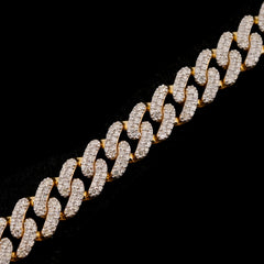 10k Yellow Gold Men 3.7CTW Natural Diamond Cuban Bracelet 16.4g 8 Inch Armlet