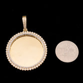 10k Yellow Gold 3CT Natural Diamond Picture Charm Pendant 12.7g Memorial Charm