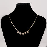 5.4gms 10k Yellow Gold 2CT Diamond Teardrop Baguette Charm Tennis Necklace Chain