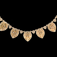 5.4gms 10k Yellow Gold 2CT Diamond Teardrop Baguette Charm Tennis Necklace Chain