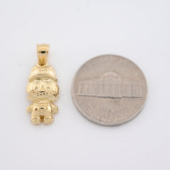 10k Real Yellow Gold LABUBU Pendant 1.5 grams Cartoon Charm For Unisex Adults