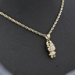 10k Real Yellow Gold LABUBU Pendant 1.5 grams Cartoon Charm For Unisex Adults