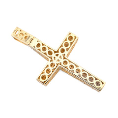 10k Yellow Gold 0.5CTW Natural Diamond Unisex Cross Pendant 6.3g Religious Charm