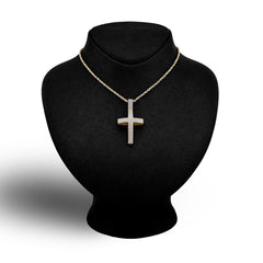 10k Yellow Gold 0.5CTW Natural Diamond Unisex Cross Pendant 6.3g Religious Charm