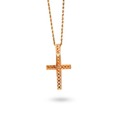 10k Yellow Gold 0.5CTW Natural Diamond Unisex Cross Pendant 6.3g Religious Charm