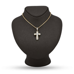 10k Yellow Gold 0.35 CTW Natural Diamond Cross Pendant 4.5g Religious Mens Charm
