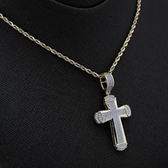 10k Yellow Gold 0.35 CTW Natural Diamond Cross Pendant 4.5g Religious Mens Charm