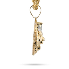 10k Yellow Gold 3CTW Natural Diamond Crown Lion Head Pendant 43.6gms Mens Charm