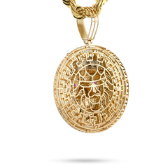 10k Yellow Gold 3CTW Natural Diamond Crown Lion Head Pendant 43.6gms Mens Charm
