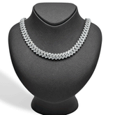 12MM 10k White Gold 16-5/8CTW Diamond Cuban Mens Necklace 165gms 22Inch Chain