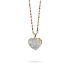 Real 10k Yellow Gold 0.45CTW Natural Diamond Heart Pendant 3.5g Womens Charm