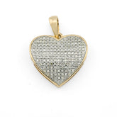 Real 10k Yellow Gold 0.45CTW Natural Diamond Heart Pendant 3.5g Womens Charm
