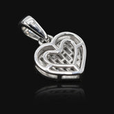 Ladies 10k White Gold 0.25CTW Natural Diamond Heart Pendant 1.6g 11MM Charm
