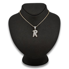 10k Yellow & White Gold 1 CTW Natural Diamond Initial "R" Pendant 4.7g Charm