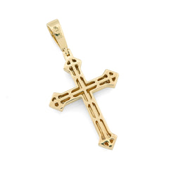 10k Yellow/White Gold 0.69CTW Natural Diamond Iced Out Cross Pendant 5.9g Charm