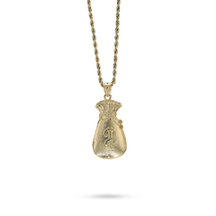 10k Yellow Gold Money Pouch Dollar Symbol Pendant 2.8g Classic Charm