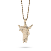 10k Yellow Gold Standing Jesus Pendant 3.1g Religious Charm For Unisex Adults