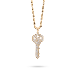 10k Yellow Gold Key Shaped Pendant 1.5g Classic Charm For Mens Womens