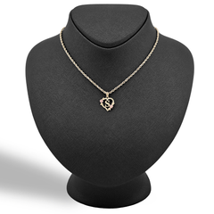 10k Yellow Gold Diamond-Cut Initial "S" Heart Pendant 0.9g Alphabet Charm