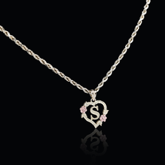 10k Yellow Gold Diamond-Cut Initial "S" Heart Pendant 0.9g Alphabet Charm