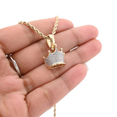 10k Real Yellow Gold 0.3CTW Natural Diamond Crown King Pendant 3.3gms Mens Charm