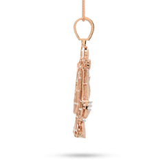 10k Rose Gold 5.17CTW Round/Baguette Diamond Libra Scale Justice Pendant 26.5gms