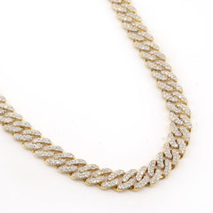 8MM 10k Yellow Gold 9.7CTW Natural Diamond Cuban Chain 36.83g 20 Inches Necklace