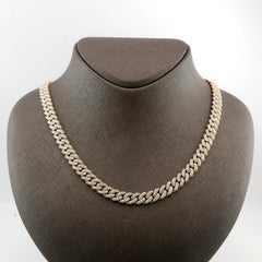 8MM 10k Yellow Gold 9.7CTW Natural Diamond Cuban Chain 36.83g 20 Inches Necklace
