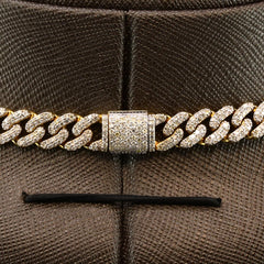 8MM 10k Yellow Gold 9.7CTW Natural Diamond Cuban Chain 36.83g 20 Inches Necklace