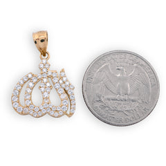 10k Yellow Gold "Allah" Pendant 2.6g Religious Charm For Mens Womens