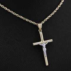 10k Yellow Gold Crucifix Cross Pendant 1.4g Religious Mens Charm