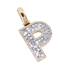 10k Yellow Gold 0.5 CTW Natural Diamond Initial "P" Pendant 2.1g Alphabet Charm