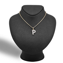 10k Yellow Gold 0.5 CTW Natural Diamond Initial "P" Pendant 2.1g Alphabet Charm