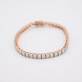Pure 10k Rose Gold 2.5CTW Natural Diamond 7.5Inch Tennis Bracelet 18g Armlet